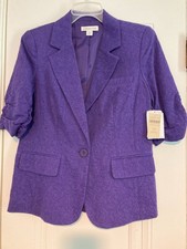 Coldwater Creek Women s Single-Button Blazer, Purple Size 4/6P, NWT