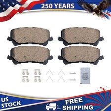 Rear Ceramic Brake Pads w/ Hardware for Honda Pilot Ridgeline Passport Acura MDX