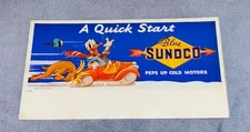 WALT DISNEY ENTERPRISES  DONALD DUCK  BLUE SUNOCO BLOTTER  1938  A-680  RAM