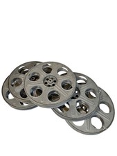 35mm Film Reel   Vintage Metal Movie Canisters from Early Cinema Era