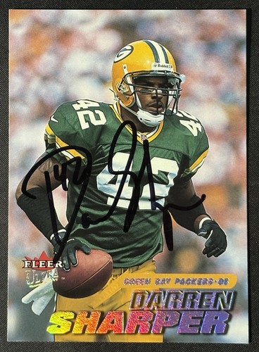 2002 Fleer Ultra handsigniertes Auto Darren Sharper #34 Green Bay Packers - Bild 1 von 6
