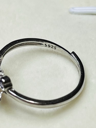 925 Sterling Silver Natural Honey Gold Citrine Teardrop Amethyst Bee Bug Ring - Picture 11 of 13