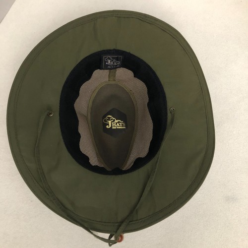 J Hats Mesh Crown Fishing Safari Hiking Henchel Boonie Hat Green L Chin Strap - Picture 5 of 12