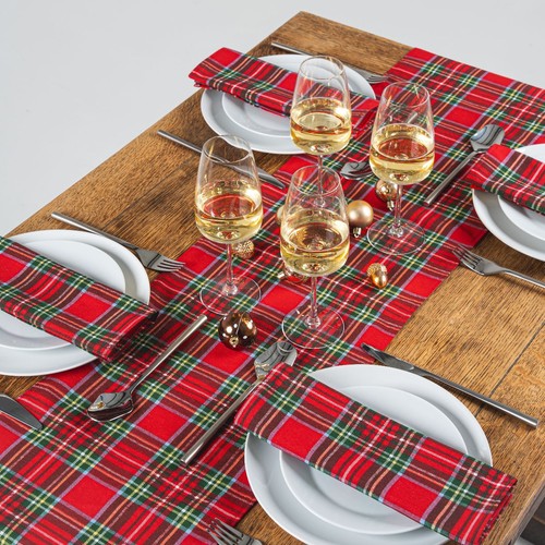 Christmas Table Runner 30cm Wide Washable Festive Holiday Decoration Linen - Picture 74 of 85