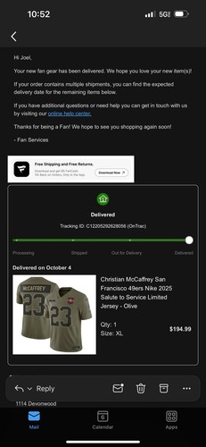 Camiseta Mccafrey San Francisco 49ers Nike 2025 Salute To Service Limited XL - Imagen 2 de 10