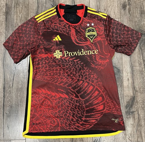 2023-24 Adidas Seattle Sounders FC Red Yellow Bruce Lee Kit XL MLS Soccer Jersey