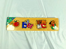 Vintage Battat Wooden A-B-C-D Alphabet Puzzle Toddler Learning Toy 2005 New Seal