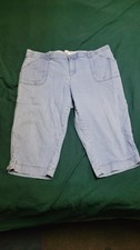 Lee Womens Comfort Waistband Light Denim Capris Size 18w