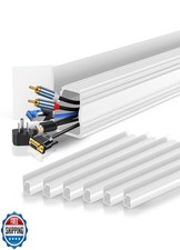 6 Pack Cable Management Under Desk, J Channel Raceway with Double