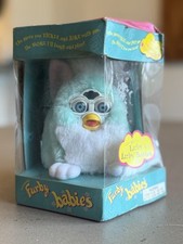 Furby Babies Tiger Electronics 1999 Mint Green White Pink w/Blue Eyes NIB SEALED