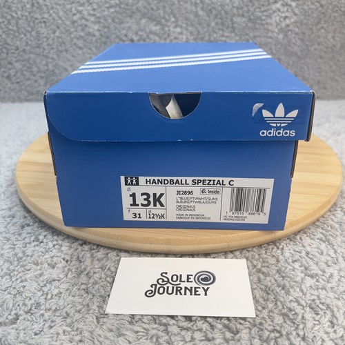 Adidas Handball Spezial Schuhe Kinder 13k Blau Weiß Wildleder Gummi Classic Neu Sneaker - Bild 12 von 12