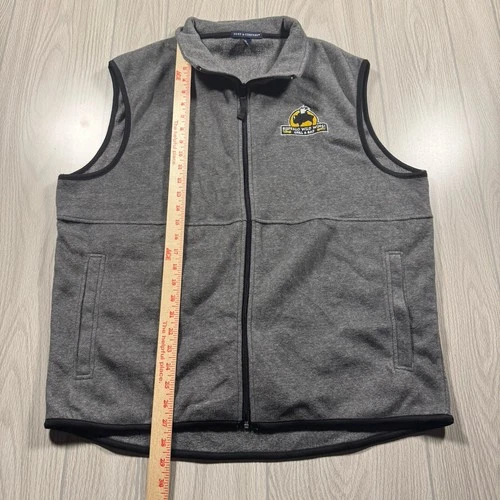 Buffalo Wild Wings Full Zip Fleece Vest Mens XL Gray Logo Port & Co Workwear EUC image 11