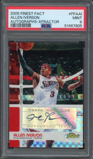2005 Finest Fact #FFAAI Autographs-Xfractor Allen Iverson PSA MINT 9 POP 1
