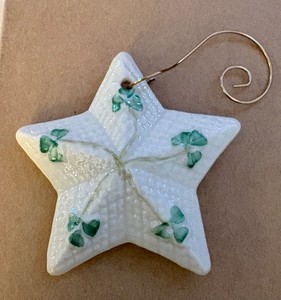 Belleek Ireland Shamrock Star Votive/Ornament — Parian China