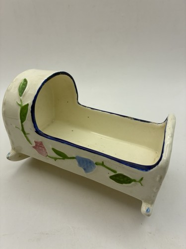 Fioriera culla bambini a dondolo ceramica Wedgwood vintage per ragazzo o ragazza - Foto 12 di 14