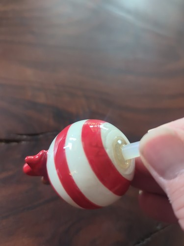 Nora Fleming CHRISTMAS Mini ~ DECK THE HALLS Red Stripe Ornament ~ Plate Charm - Picture 2 of 4
