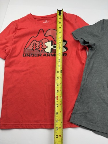 Lot of 2 Under Armour Boys Size 6 Short Sleeve Graphic Baseball Shirts - Picture 4 of 17