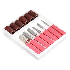 6Pcs Nail Drill Bits Set 3/32" Electric File Bits with Sanding Bands for Nails