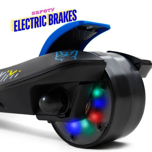 KIMI Kids Electric Scooter Light-Up Wheels Blue Lean-to-Steer 5 mph 3-9 Years - Picture 8 of 16