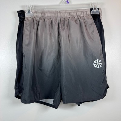 Nike Dri-FIT Ombre Running Shorts Womens M Grey Black Gym Training Fitness