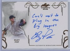 2016 LEAF TRINITY Riley Pint AUTO w/INSCRIPTION RC A-RP1 COLORADO ROCKIES