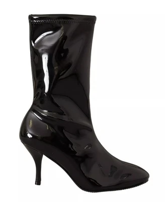 Stuart Weitzman Bottes À Talons Hauts En Cuir Verni Noir Femmes - Photo 1/4