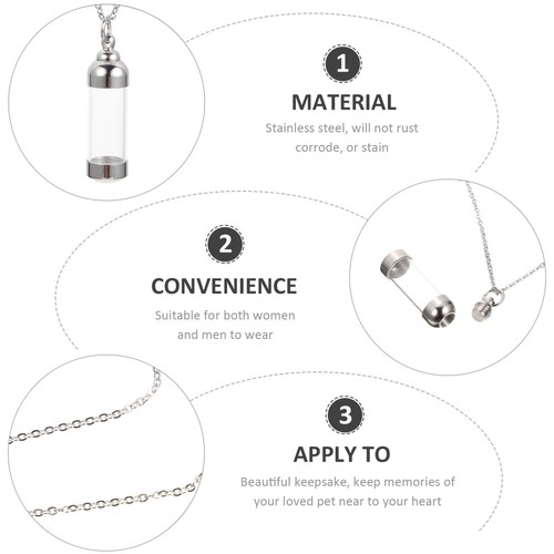 Pet Urn Necklace Pet Cremation Necklace Pet Ash Pendant Ashes Keepsake - Bild 7 von 12