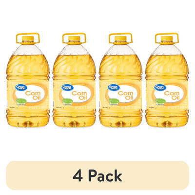 (4 pack) Great Value Corn Oil, Heart Healthy, Great for Frying, 1 Gallon Bottle