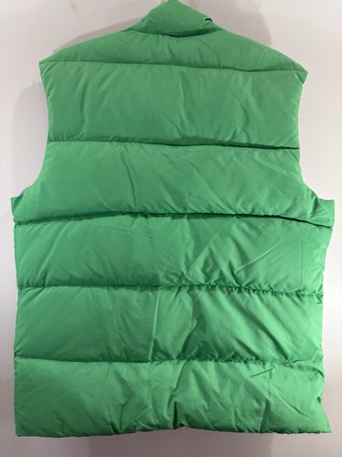 Vtg Gerry Reversible Goose Down Puffer Vest 80s Made USA Green Blue Size L/XL - Picture 2 of 19