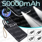 Power Bank 50000mAh Laptop Zewnętrzna bateria z 4 kablami 2 LED do iPhone'a Samsung