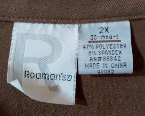 Roaman's Hemd Knopfleiste Braun Damen 2X Langarm Shacket - Bild 3 von 5