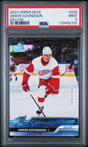 Simon Edvinsson Young Guns Deluxe /250 PSA 9 Redwings