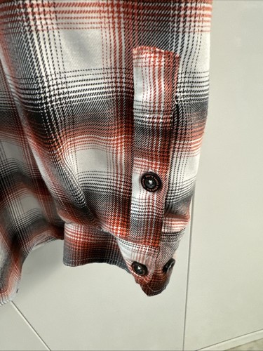 Dixxon Flannel Shirt Men 2XL Orange The Eagle Snap Button Long Sleeve Pockets - Picture 3 of 11