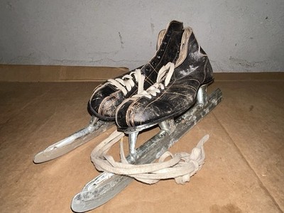 Vintage MG, Inc. Maple Leaf Men s Size 5 Black Leather Ice Hockey Steel Skates