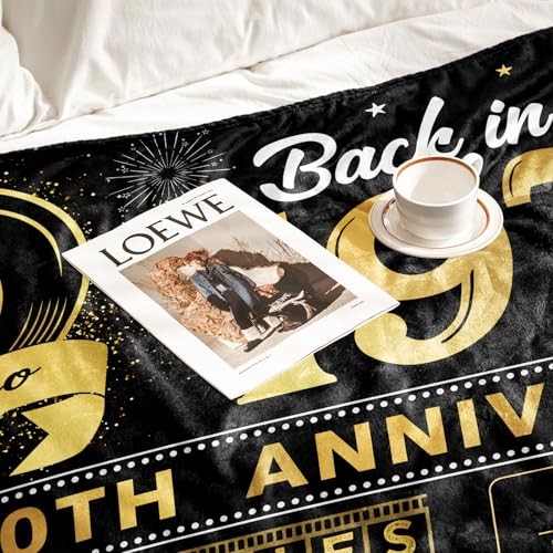 50th Anniversary Blanket - Golden 50 Years of Marriage Gifts for Mom, Dad, - Picture 5 of 7