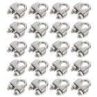  24 Pcs Steel Wire Rope Fixing Clips Clamps for Cable Stainless Metal
