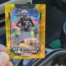 2025 Panini Prizm Draft Picks - New Recruits Shedeur Sanders #15 Gold Ice Prizm 