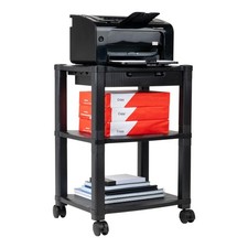 Rolling Printer Cart 3 Tier Stand Desk Storage Utility Shelf Black
