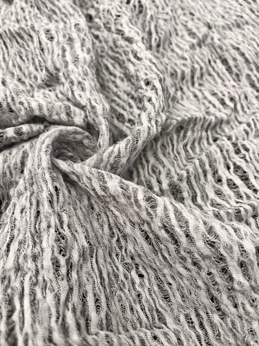 Gray Linen Textured Fabric By 2 Meters, Organic Cotton Sheer Sewing Fabric - Picture 2 of 15