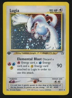 Pokémon Neo Genesis 2000 primera edición #9/111 Lugia Holo casi nuevo