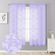 Anji 2 Panels Sheer Curtains 63 Inches Long, Balance Light  Privacy Textured