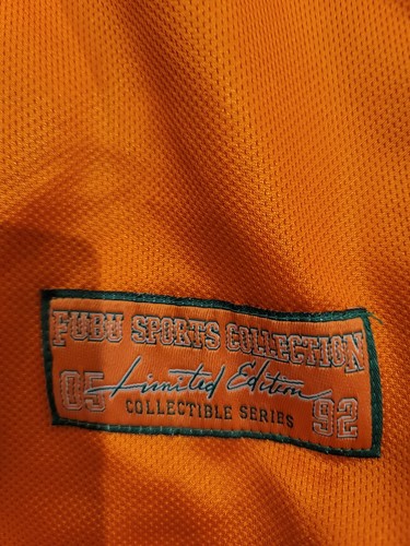 Vintage Fubu Sport Collection Men's LG Orange Miami Jersey Limited Edition - Picture 5 of 8