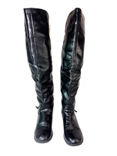 Easy Spirit Boots Women's 8.5 Black Tall Stretchy Backs Quebec Patent Pending