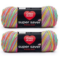 Red Heart Yarn Super Saver Pooling 2-Pack  Papaya 