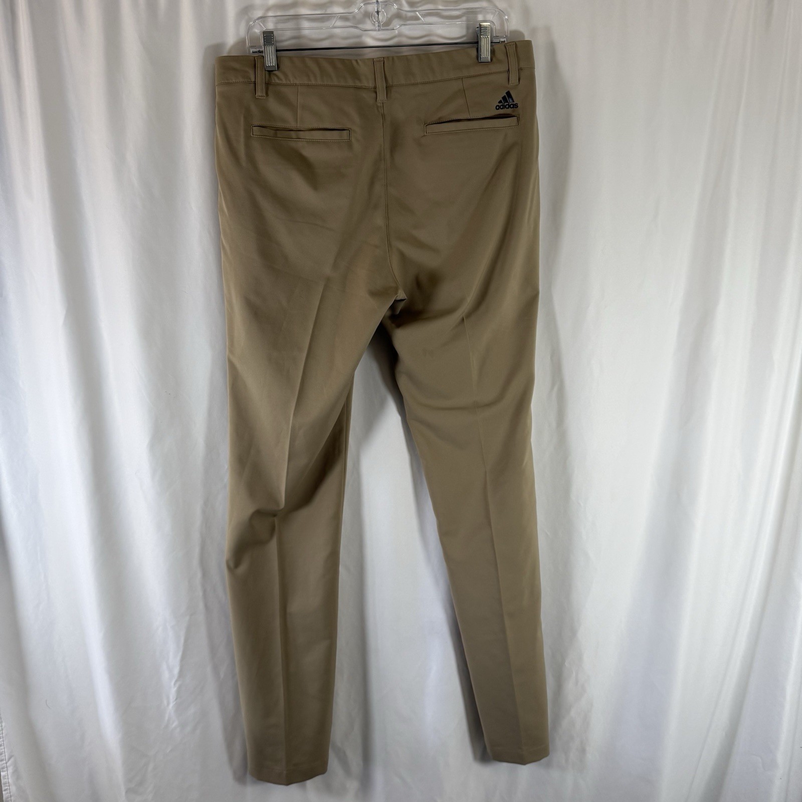 ADIDAS Pants Men's 32x34 Khaki Flat Front Lightweight Golf Work Mid Rise thumbnail 6