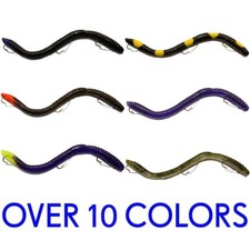 IKE-CON Weedless Pre-Rigged Worm Soft Plastic Bait 6.25"