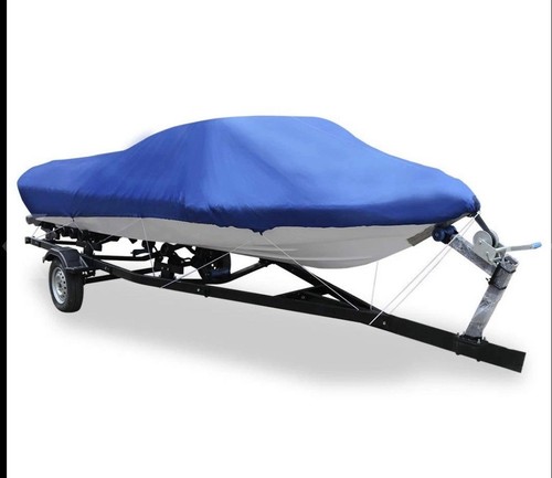 Universal 20-22ft 210D Trailerable Boat Cover V-shape Blue Pack of 1