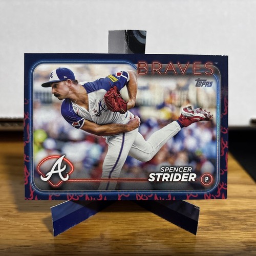 2024 Topps Series 1 - Spencer Strider #11 Team Color Logo Border Braves