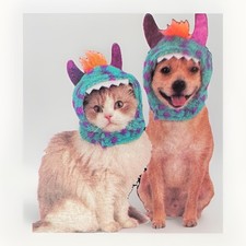 Pet Costume Dog Cat, XS / S, Blue Purple Monster Hat