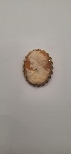 Antique Rolled Gold Cameo Brooch / Pendant Ladies Victorian Jewellery 